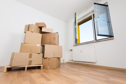 Prepared furniture items ready for transport during a Surrey removal